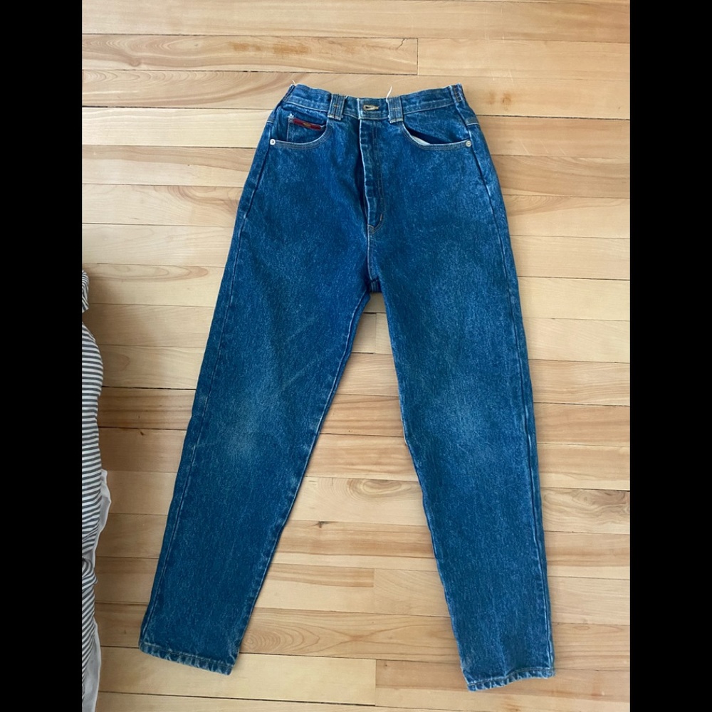 Vintage Women Jeans Straight Leg Blue
